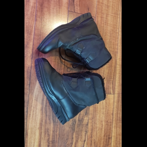 Black Totes Winter boots faux lining waterproof 8 - Picture 4 of 13
